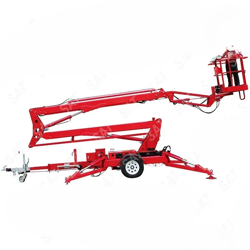 Portable Lifter Telescoping 12m-24m Aerial Trailer Towable Manlift Tow Behind Small Boom Man Lift Good Vibrations