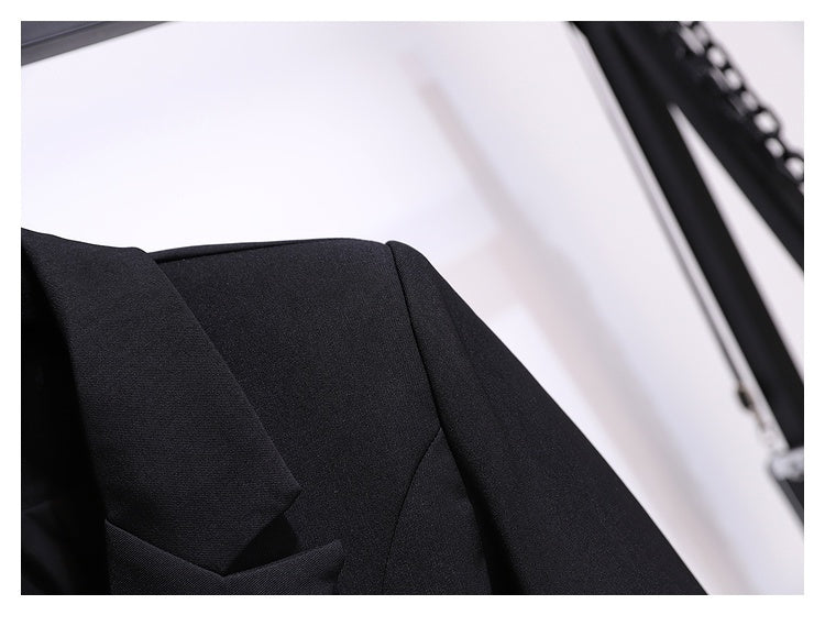 Blazer Women 2025 Spring New Fashion Women Clothing Suit Skirt Jacket Belt Waist Slim Suit Women Blazer Long Coat Black Blazers Good Vibrations