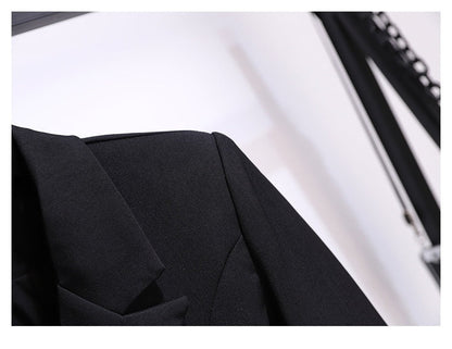Blazer Women 2025 Spring New Fashion Women Clothing Suit Skirt Jacket Belt Waist Slim Suit Women Blazer Long Coat Black Blazers Good Vibrations
