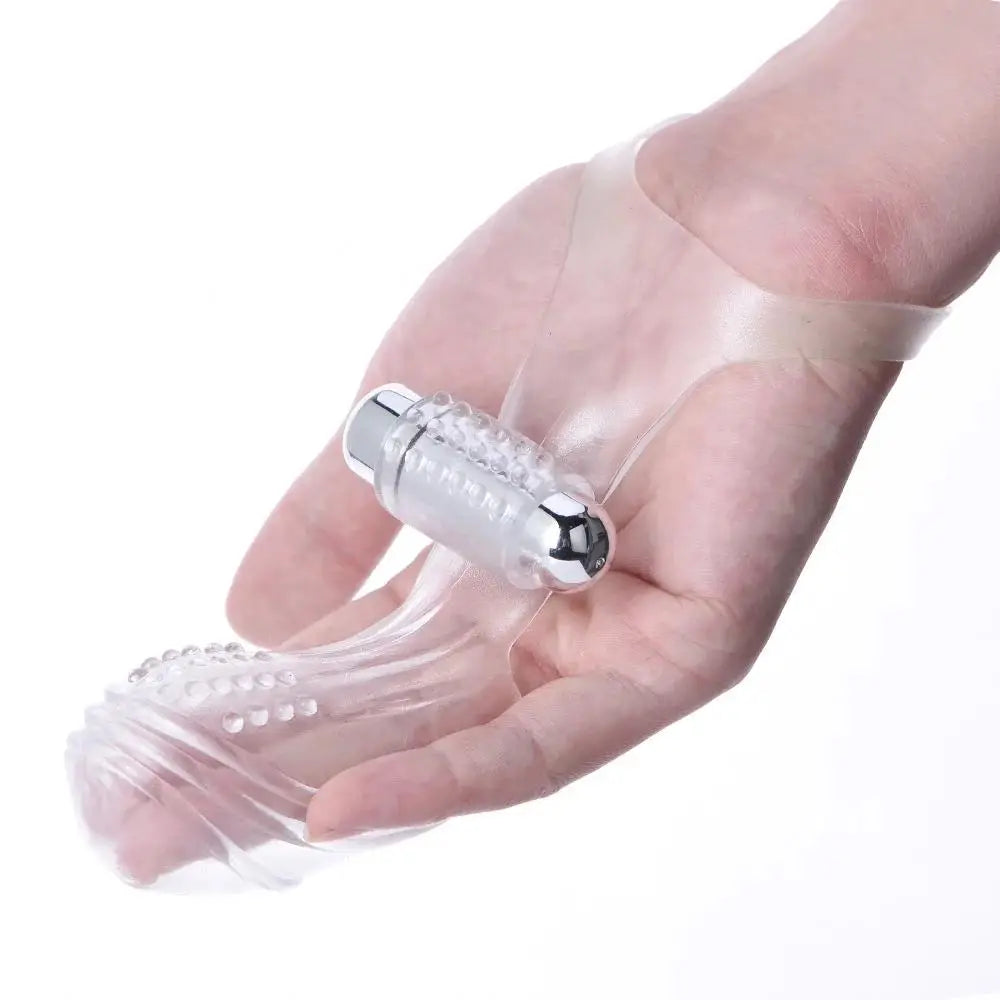 Triple Finger Sleeve Vibrator Delay Extender HandJob Clit Stimulate Squirt Brush Woman Orgasm Massager Condom Stick Good Vibrations