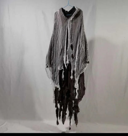 Halloween Ghost Dementors Cosplay Costume For Adult New Gothic Horror Zombie Tattered Hooded Capes Day Of The Dead Party Cloaks Good Vibrations