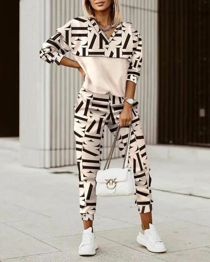 Ladies Commuter Wear Notched Collar Long-Sleeve Suit Jacket Casual Pants Elegant Office Work Clothes 2023 Fashion Two-Piece Set Good Vibrations