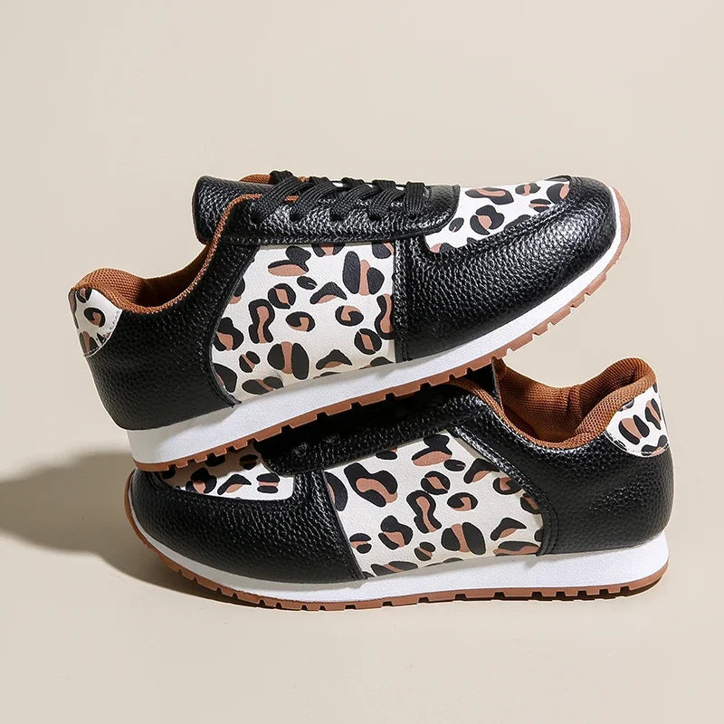 2025 Spring Women's Running Shoes, Casual Walking Training Shoes, Fashion Leopard Pattern Comfortable Casual Tennis Shoes Good Vibrations