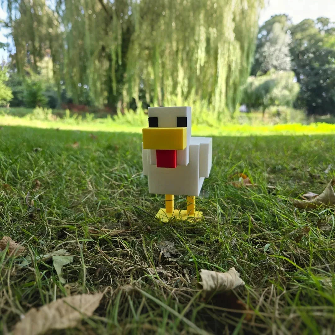 Charming and cute pixel chicken statue - artistically crafted animal decoration suitable for homes and offices Good Vibrations