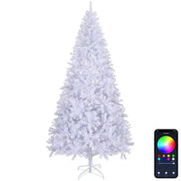 8 FT Pre-lit APP Controlled White Christmas Tree Artificial Xmas Tree 500 RGB Lights 1500 Branch Tips for Home Holiday Party Good Vibrations