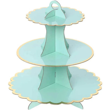 3-Layer Cake Stand Afternoon Tea Wedding Plate Party Tableware Disposable Birthday Tower Suitable for Wedding Good Vibrations