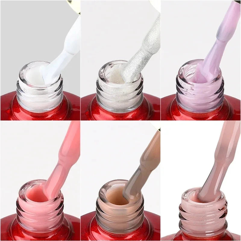MSHARE Blush Pink Shade Color Rubber Base Gel Polish Nail Camouflage Nails Gel 10ml Good Vibrations