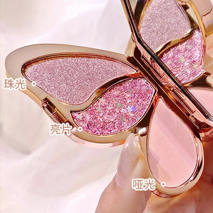 Butterfly Eye Shadow Six Color Eyeshadow Palette Easy to Color Glitter Matte Makeup Make-up For Women Korean Cosmetics Makeup Good Vibrations
