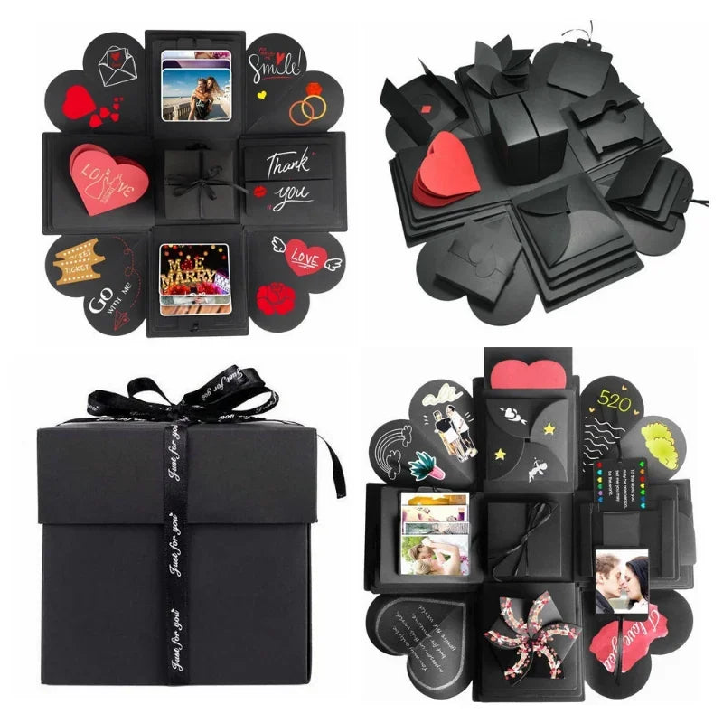 1Set Explosion Photo Album Gift Box Storage Box Valentine's Day Surprise Gift Box Romantic Couple Creative Gift Good Vibrations