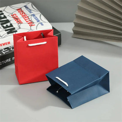 Gift Bags With Handles Paper Party Favor Handbag Bow Ribbon Jewelry Packing Birthday Wedding Graduation Celebration Present Wrap Good Vibrations