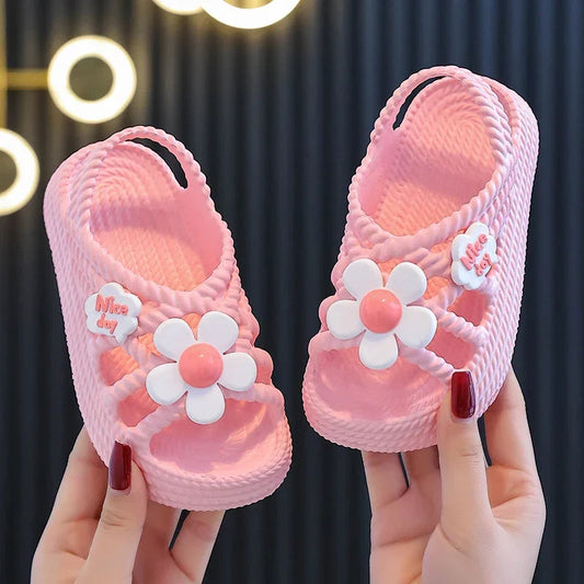 2025 New Children's Slippers Summer Girls and Boys Bathroom Home Anti slip Beach Shoes Soft Soled Baby Sandals Good Vibrations