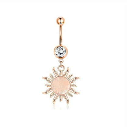 Drperfect Dangle Belly Button Ring for Women Cute Navel Rings Daisy Weed Butterfly Dangling Colorful Belly Piercing Jewelry Good Vibrations Adult Super Store