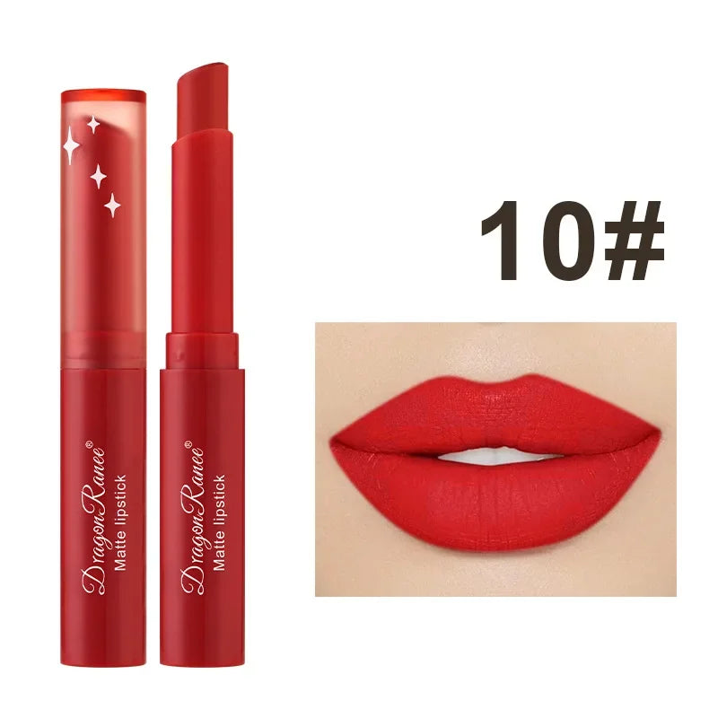 Nude Matte Lipstick Waterproof Lip Sticks Not Fading Sexy Red Velvet Lipsticks for Women Make Up Long Lasting Lip Cosmetics Good Vibrations