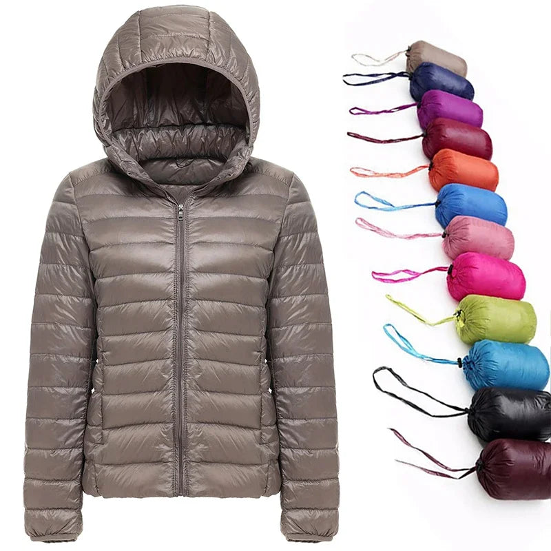 2021 New 90% Duck Down Jacket Women Autumn Winter Coat Lady Ultralight Down Jacket Good Vibrations