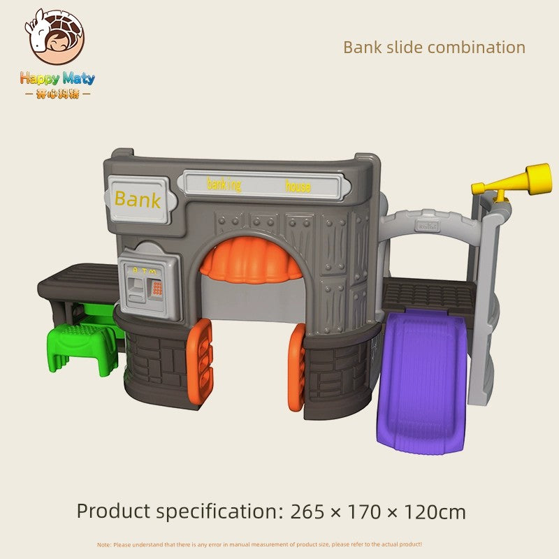 Kindergarten Outdoor Multi-Functional Game House Small House Children Play House Slide Combination Mushroom House Amusement Park Good Vibrations