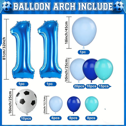 6th/7th/8th/9th/10th/11th Birthday Soccer Party Decoration for Boys, Soccer Birthday Balloons Arch with Royal Blue Teal Light Bl Good Vibrations