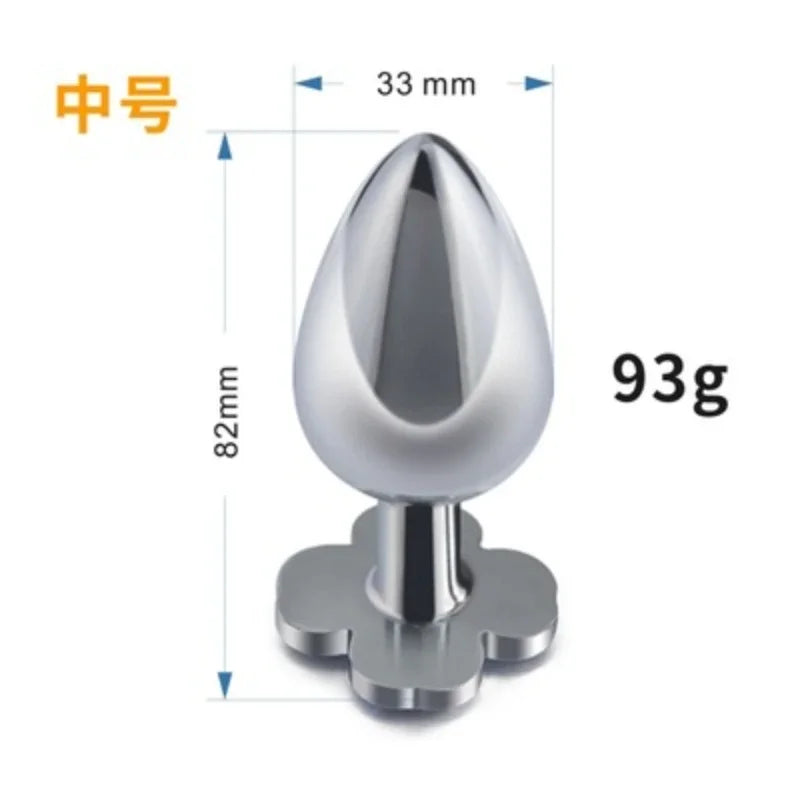 Lucky Clover Gem Anal Plug,S/M/L Size Four Leaf Clover Stainless Steel Crystal Jewelry Anal Butt Plugs Good Vibrations Adult Super Store