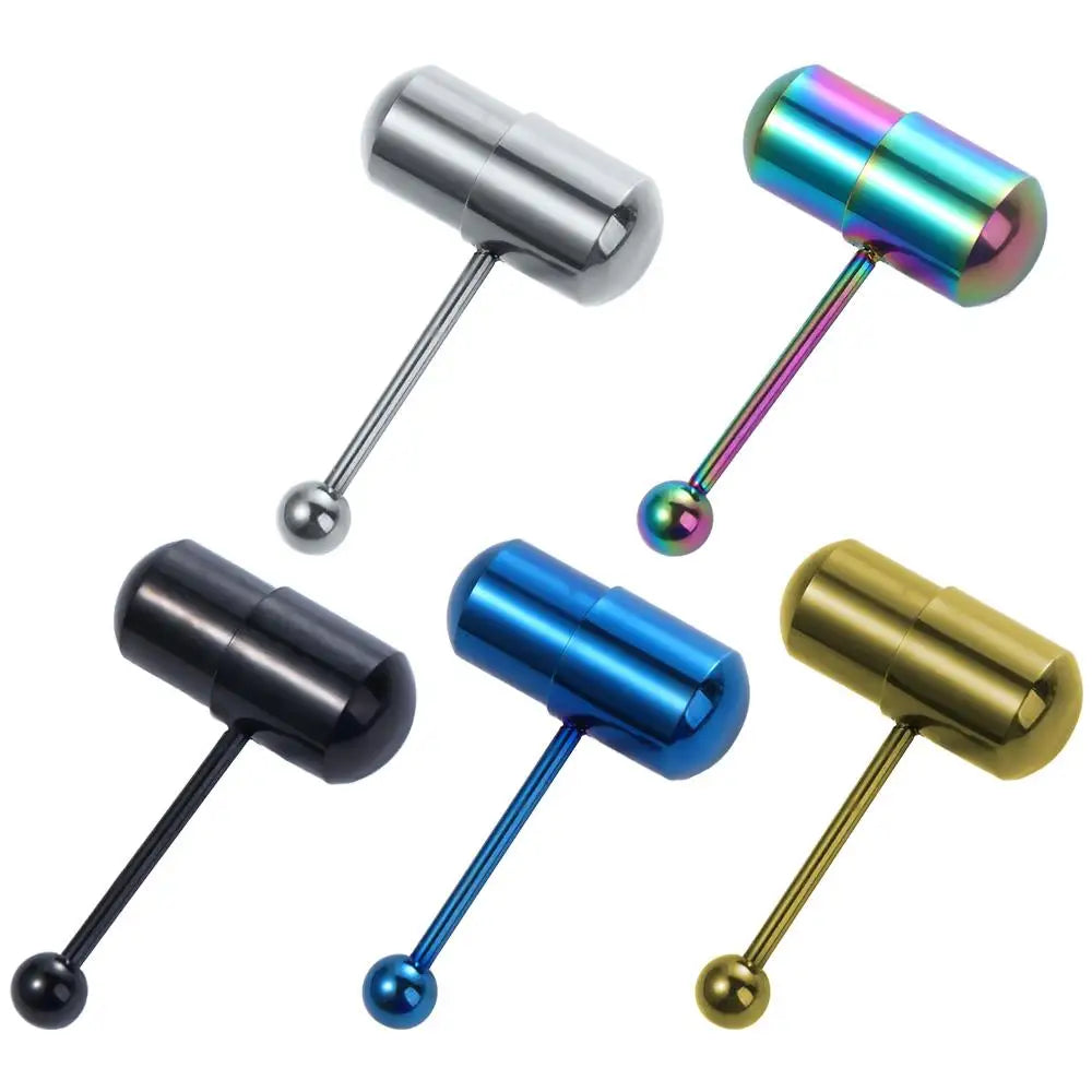 Women Vibrating Barbell Vibration Tongue Stud Stainless Steel Vibrating Tongue Nail Piercing Jewelry Body Jewelry Tongue Ring Good Vibrations