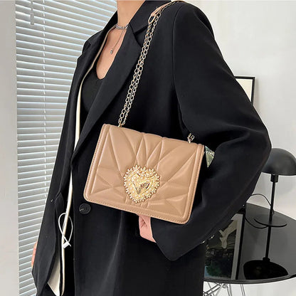 Woman Fashion Shoulder Bags New Brand Designer Wrist Small Square Bag Texture Chain Leather Handbag Luxury Trendy Messenger Bags Good Vibrations