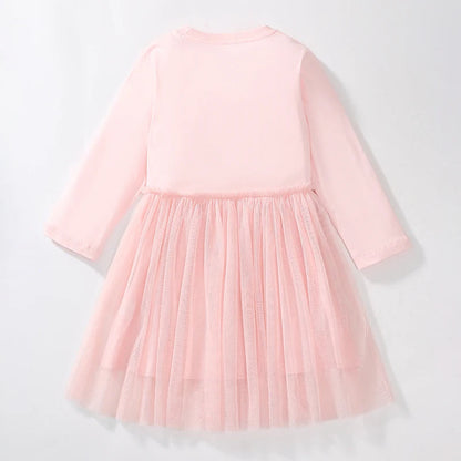 Little maven Kids Clothes Children's Clothing 2025 Autumn Cotton Baby Girls Cartoon Ballet Dancer Long Sleeves Dresses 2-7 year Good Vibrations