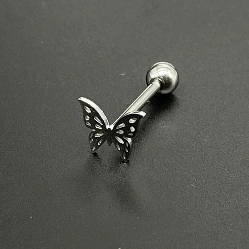 316L Titanium Steel Cute Tongue Rings Women Piercing Tongue Barbells Piercing Jewelry Ear Studs Septum Piercing Good Vibrations