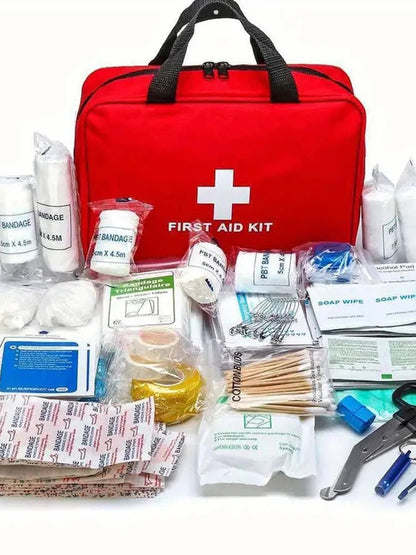 Emergency First Aid Kit With 184 Pieces, Portable Survival First Aid Kit For Home Outdoor Rescue Good Vibrations