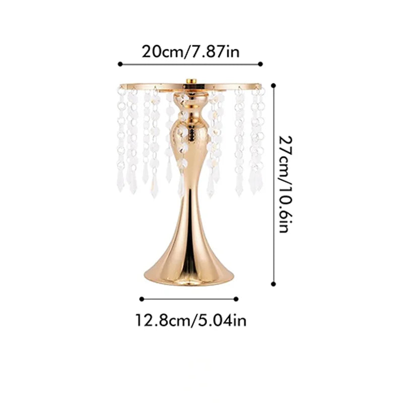 Wedding Centerpieces for Tables, 12.99in Metal Gold Vases for Centerpieces, Tall Crystal Flower Stand for Centerpiece Table Good Vibrations