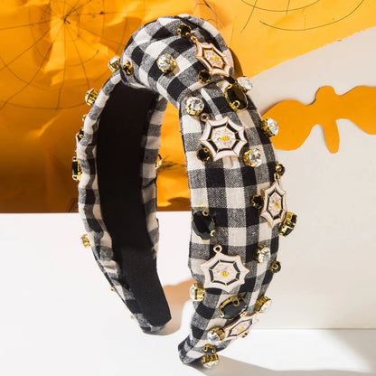 New Halloween Diamond Pearl Pumpkin Ghost Face Skeleton Headband Women's Holiday Hair Accessories Good Vibrations