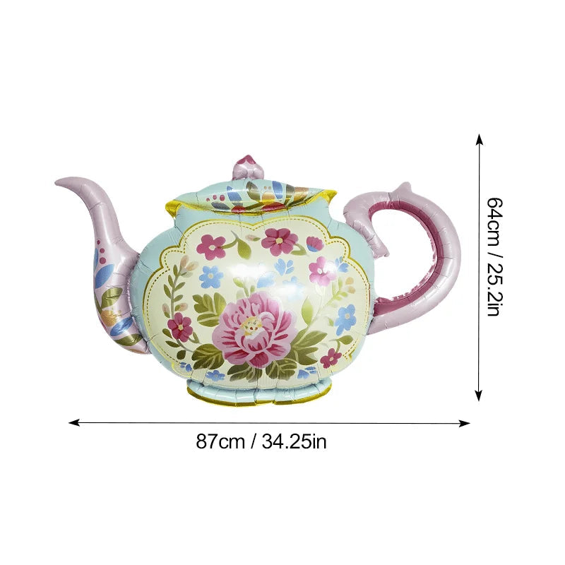 1 Tea Party Teapot Balloon, Party Balloons, Party Decorations, Photo Booth Props, Suitable for Afternoon Tea Themed Events, Birthday Good Vibrations