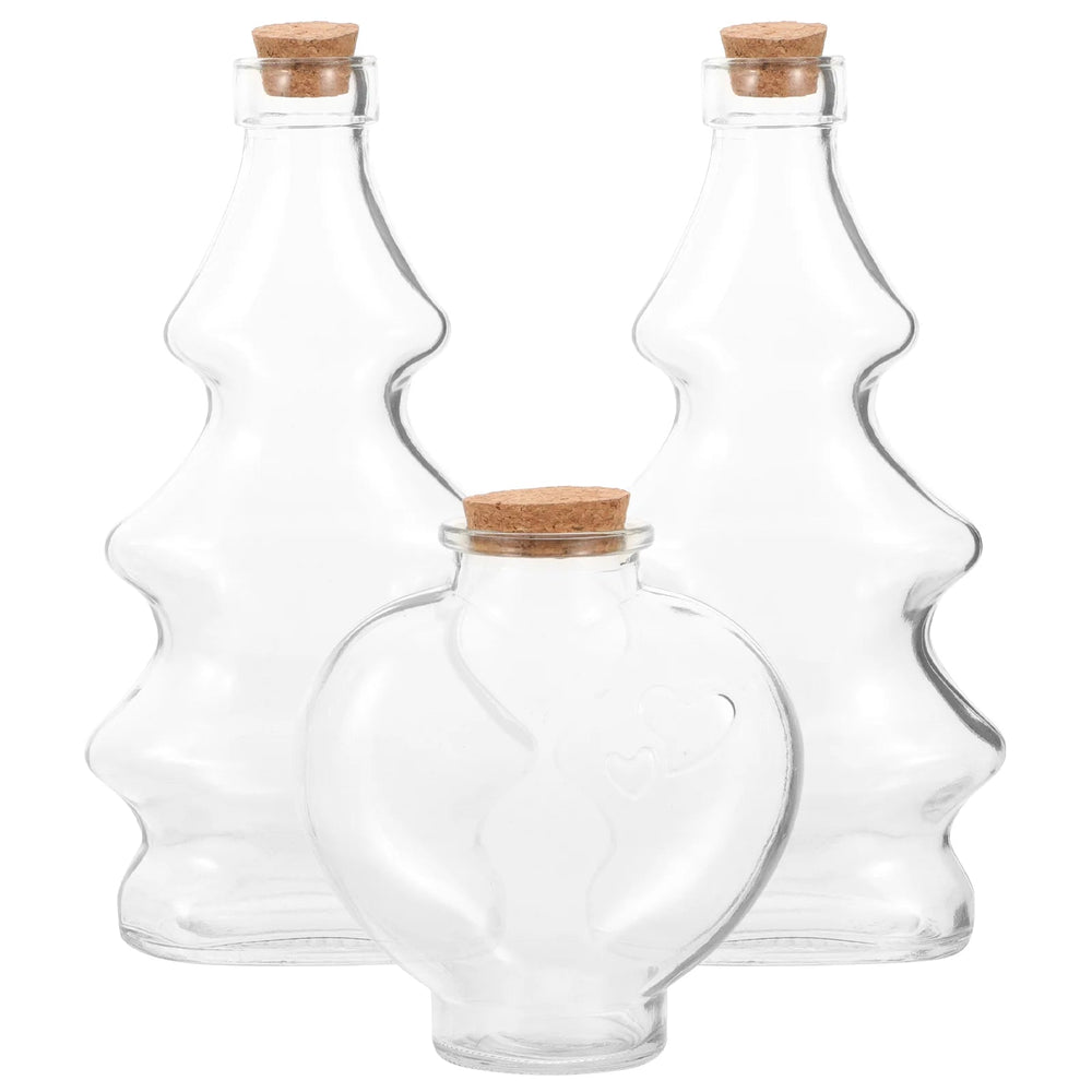 3 Pcs Wedding Sand Ceremony Bottle Set Glass Jars Storage Containers Transparent Landscape Bottles Wishing Jars Mini Bottles Good Vibrations