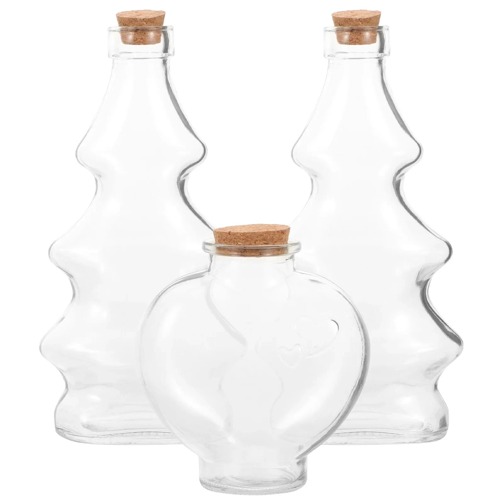 3 Pcs Wedding Sand Ceremony Bottle Set Glass Jars Storage Containers Transparent Landscape Bottles Wishing Jars Mini Bottles Good Vibrations