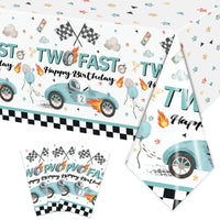 Two Fast Theme Disposable Tablecloth Racing Car Birthday Party Supplies Kids 2nd Birthday Party Decorations Good Vibrations