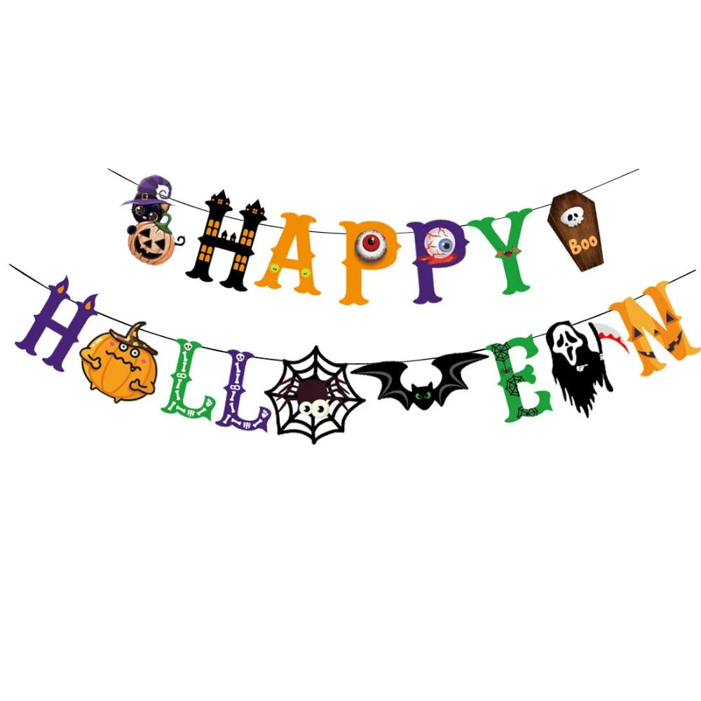 Halloween Decoration Banner for Home Living Room Decoration Halloween Party Good Vibrations