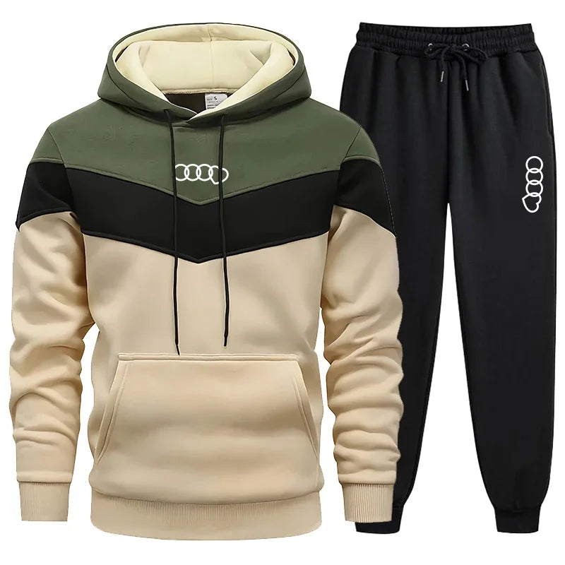 Men's Clothing Casual Sweatshirt Suit Sweatshirts for Men Daily Tricolor Hoodies Hot High Quality 2024 Sports Tracksuit Jogging Good Vibrations