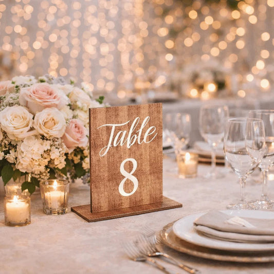 Seat Numbers Double-Sided Wedding Table Numbers Numbers 1-20 Vintage Wooden Table Markers Durable Texture Number Cards Party Good Vibrations