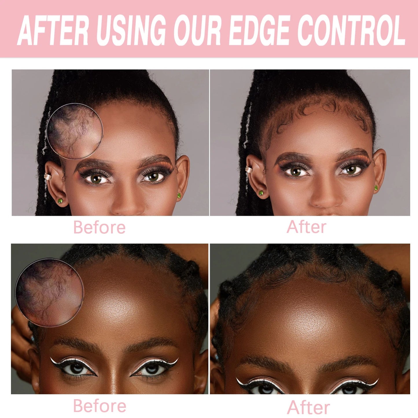 Women and Kid 30g Edge Control Gel Long Lasting Hold Control Wax Natural Finishing Anti-frizz Hair Wax Smoothing Styling Pomade Good Vibrations