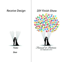 Wedding Guest Book Fingerprint Painting DIY Attendance Weeding Gift Party Decor personalized guest book Souvenir Canvas Poster Good Vibrations