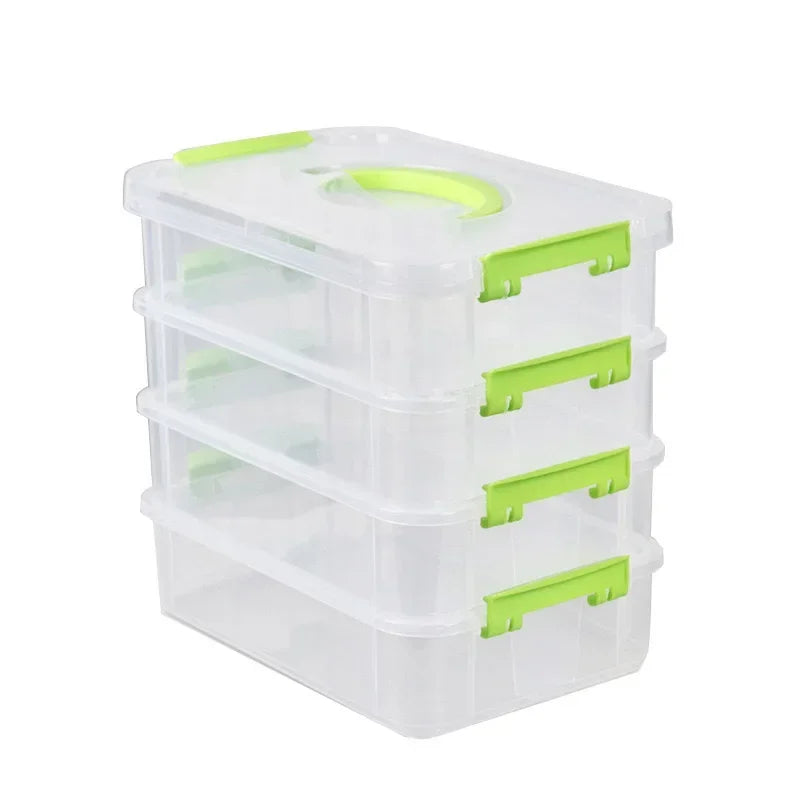 Building Blocks Storage Box Transparent Visibility Tool Classification Boxes Moisture-Proof Grid Drawer Stackable Storage Casket Good Vibrations
