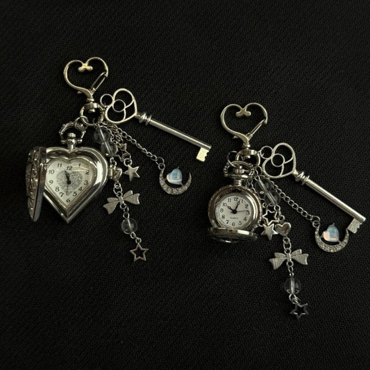 Original Hollow Heart Pocket Watch Chain keychain Design Steampunk Clock Vintage Necklace Pendant Jewelry Watch Men Women Gift Good Vibrations
