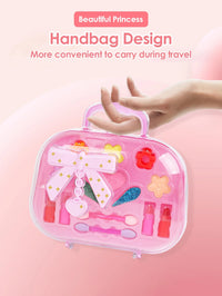 Children's Beauty Small Handbag Toy Girl Makeup Bag, Makeup Toy Princess Washable Pretend Play Makeup Set Toy Good Vibrations