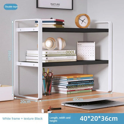 Shelf Desktop Storage  Bookshelf Student Desk Shelves Racks Office Computer Desk Tiered Cabinet Home Storage Holders Organizer Good Vibrations