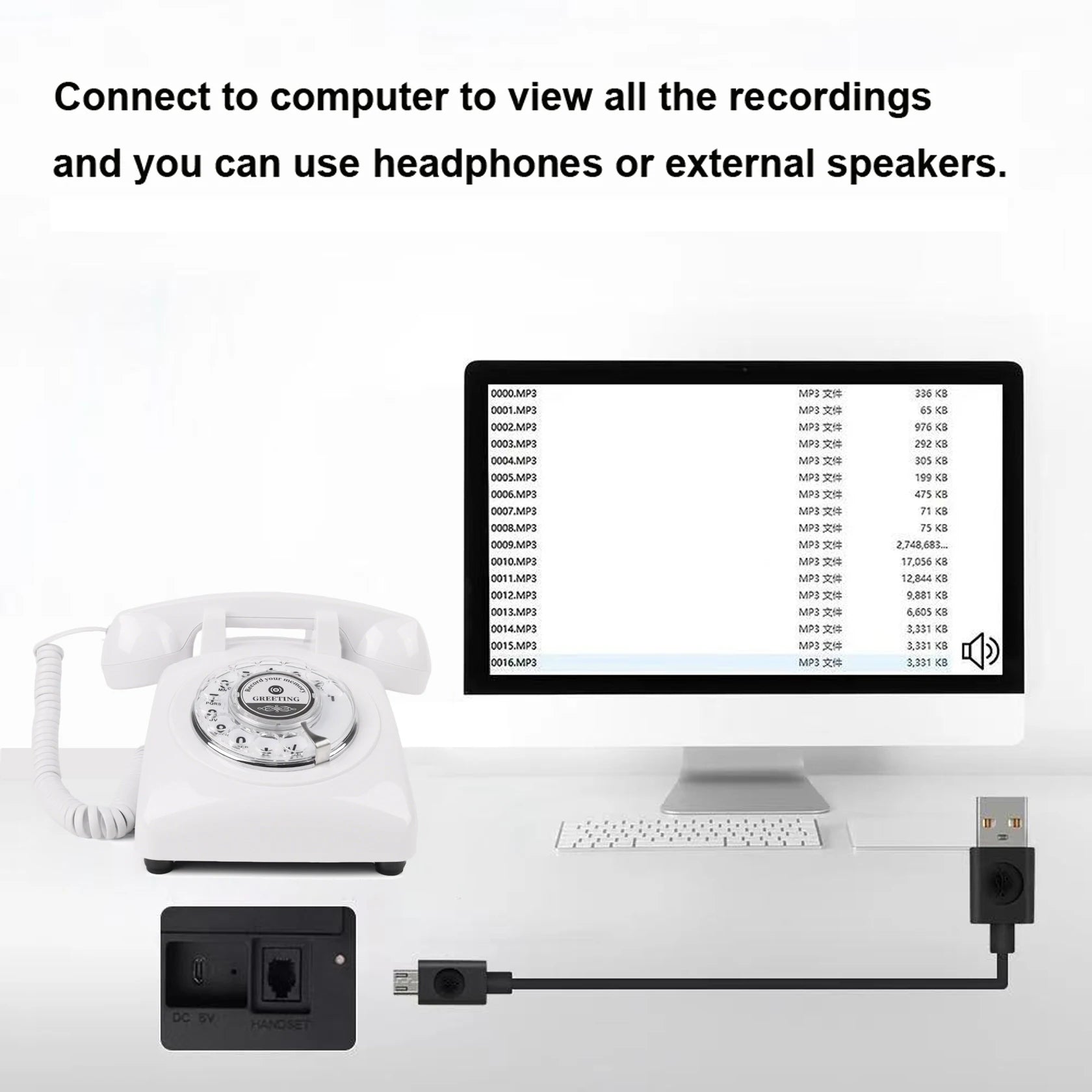 White Voice Recording Audio Guest Book – Guest Book Phone for Weddings, Bridal Showers, Anniversaries,Unique Wedding Gift Good Vibrations
