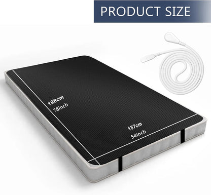 Grounding Earthing Mat for Bed Queen Size Inches with 15ft Cord Anti Static Mat for Better Sleep Stress Relief Pain Reduction Good Vibrations