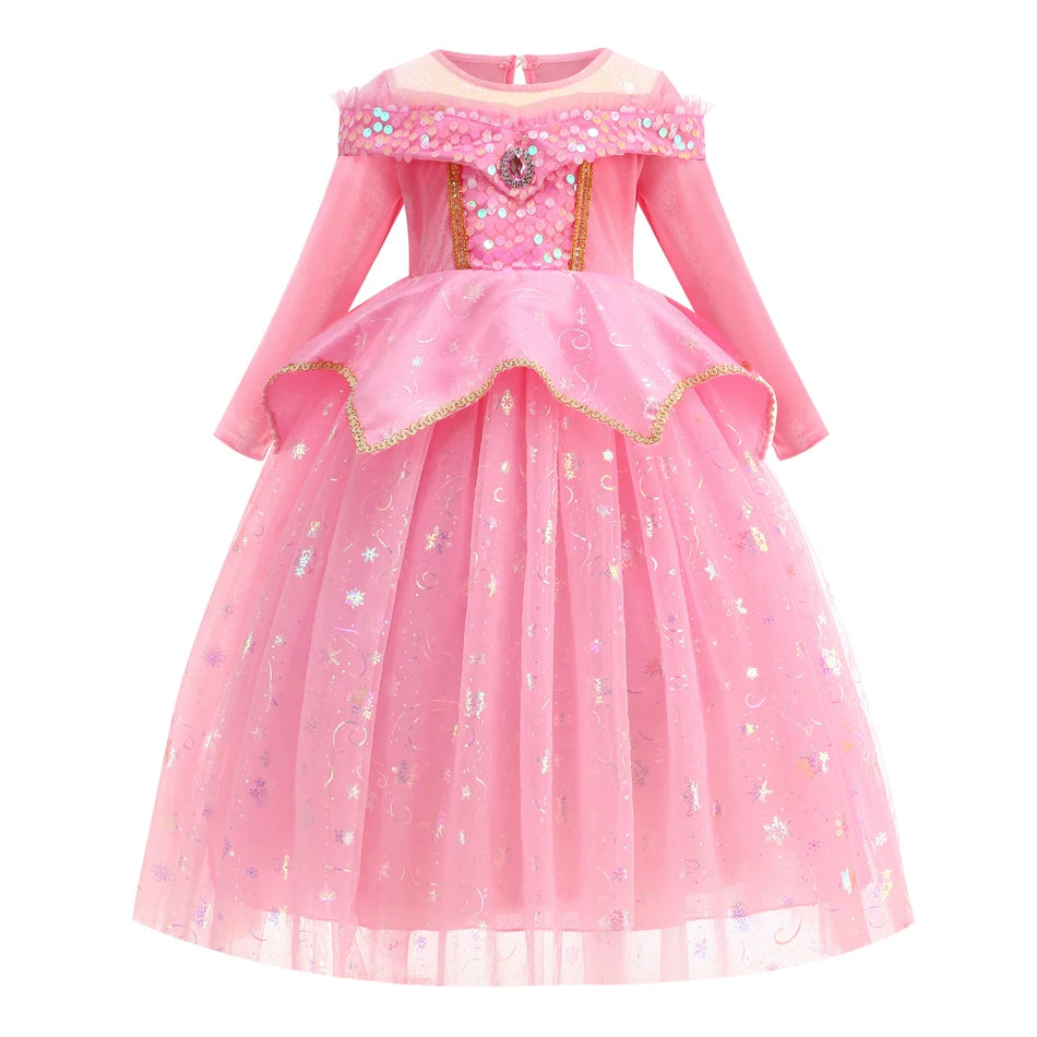 Halloween Costumes Kids Pink Girls Party Dresses Girl Aurora Princess Gown Sleeping Beauty Cosplay Costume Fantasy Disguise Sets Good Vibrations