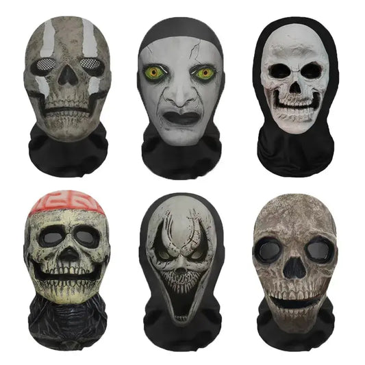 Halloween Ghost Face 3D Mask Balaclava Full Face Elastic Mesh Breathable Skull Headcovers Horror Party Halloween Cosplay Props Good Vibrations