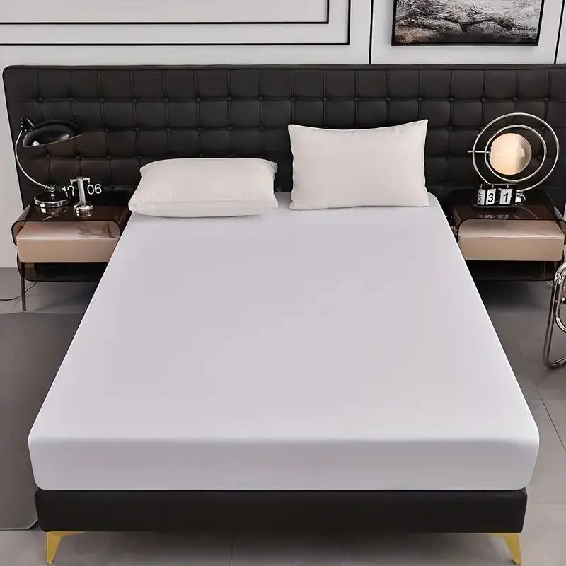 Waterproof Fitted Bed Sheet Comfortable Mattress Protector with Elastic Rubber Band Washable and Easy Care Good Vibrations