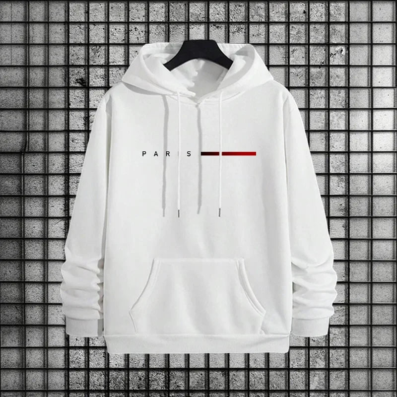 Men Paris Fashion Tracksuit Hoodie and Sweatpants Set with Soft Touch Fabric Autumn Winter Male Home Outdoor Comfort Warm Outfit Good Vibrations