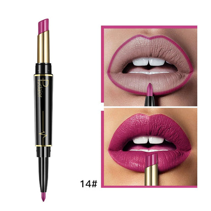 Pudaier Makeup 2 in 1 Matte Lipstick & Lip Liner Nude Lip Stick Pencil Make up Cosmetics Lip Balm Matt Cream Lipbalm Lipliner Good Vibrations
