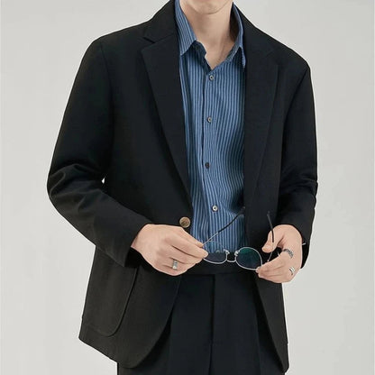 2 Piece Outfit Set Male Solid Color Youth Trends Costumes Ceremony Pants Full Men's Suits and Blazers Clothes Classic Elegant Good Vibrations