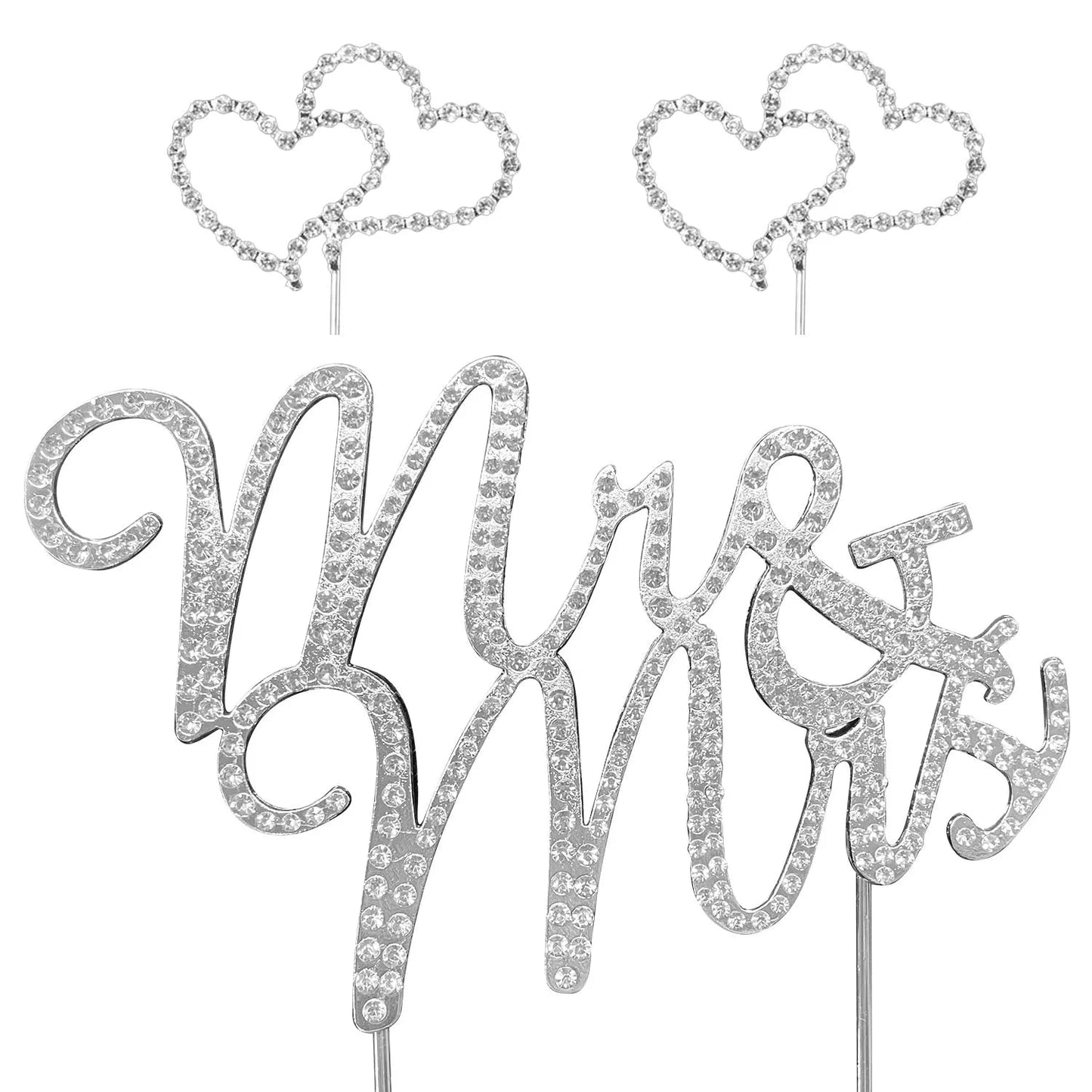 Wedding Cake Topper Rhinestone Metal Mr and Mrs Cake Topper Crystal Wedding Cake DecorationsBride and Groom Bridal Shower Theme Good Vibrations